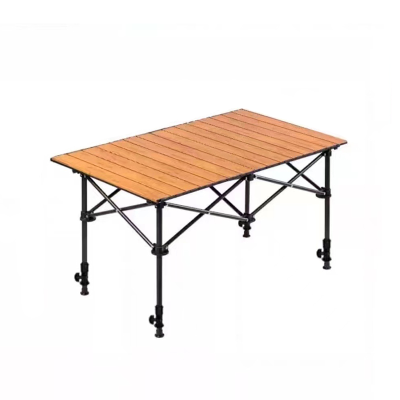 Wood Grain Lifting Camping Roll Table