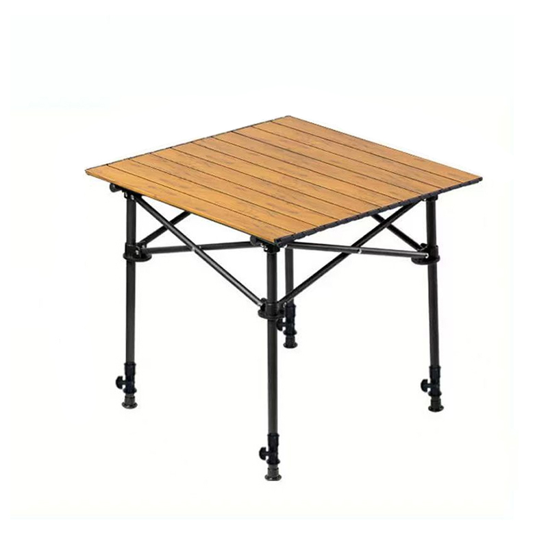 Wood Grain Lifting Camping Roll Table