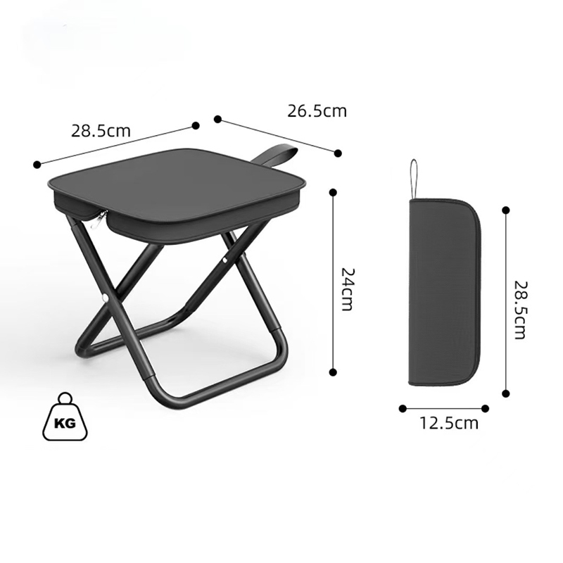 Folding stool with handbag