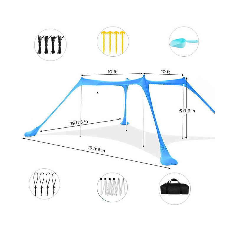Square Single-Layer Beach Tent