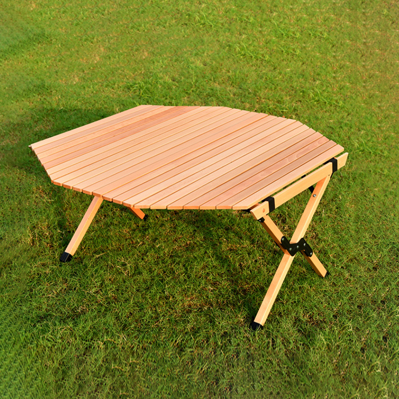 Octogonal camping omelet table