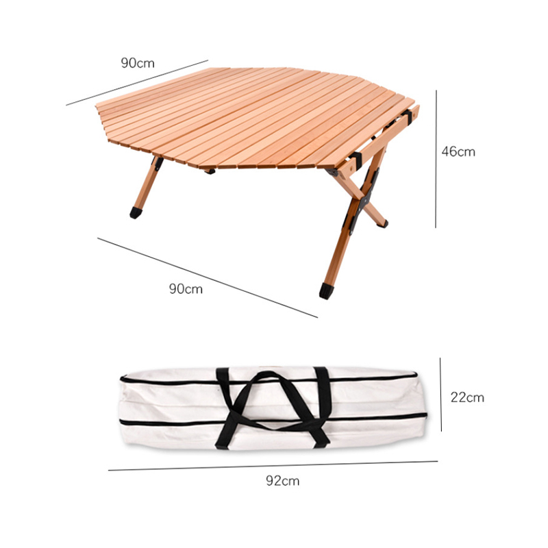 Octogonal camping omelet table