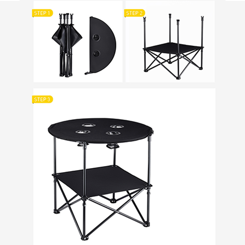 Round folding table