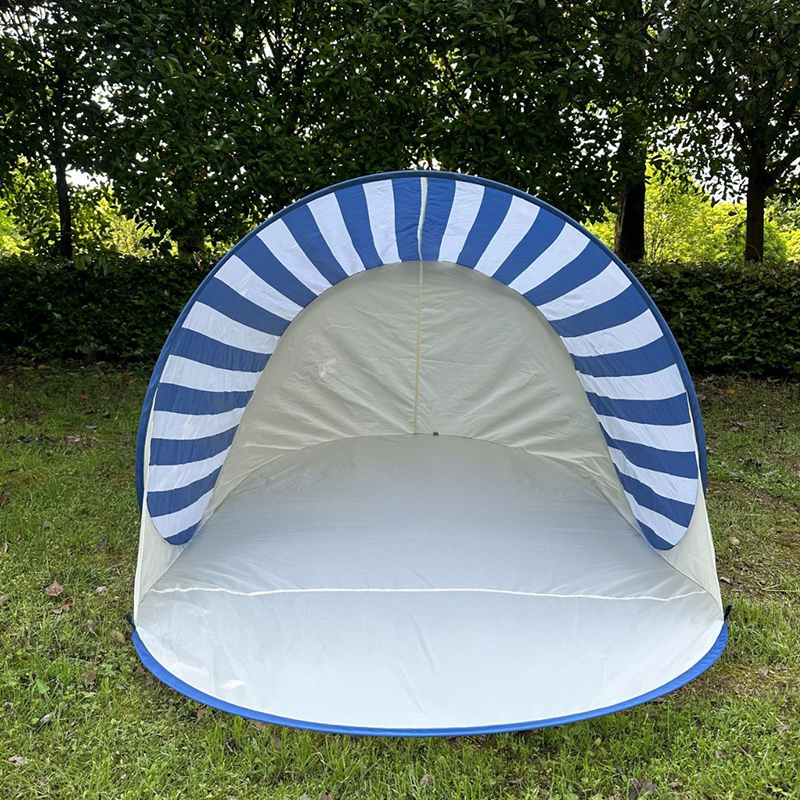 Blue Striped Double-Layer Beach Tent