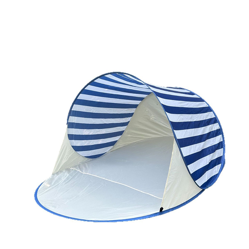 Blue Striped Double-Layer Beach Tent