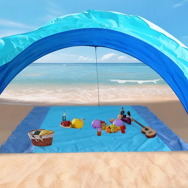 Rectangular Blue Beach Sunshade Sail