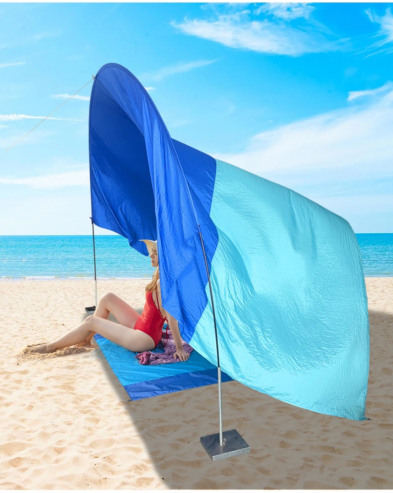Rectangular Blue Beach Sunshade Sail