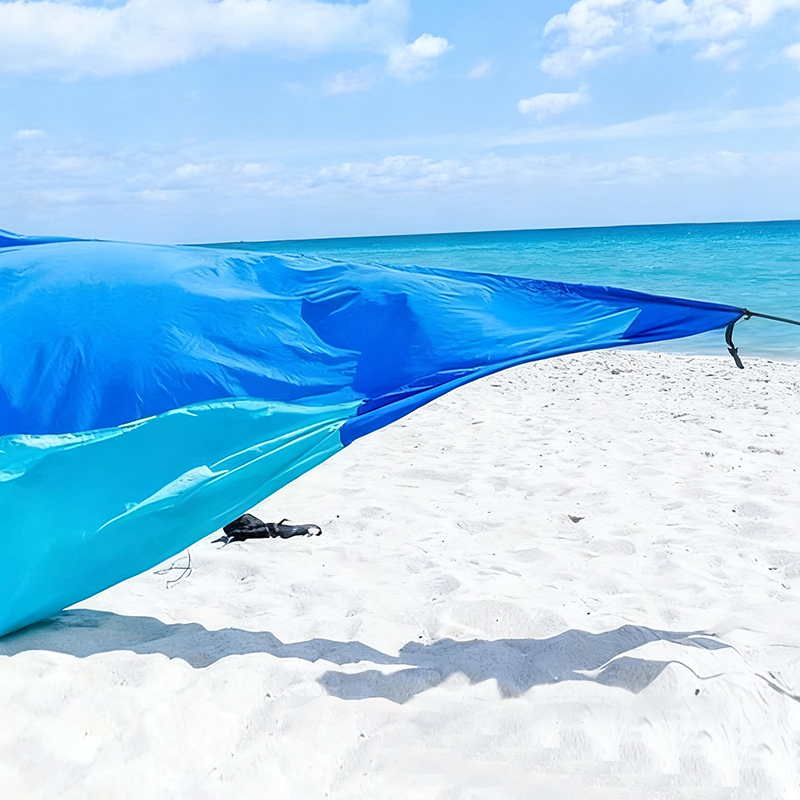 Rectangular Blue Beach Sunshade Sail