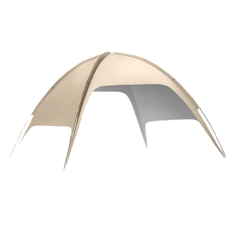 Cream Brown Round Dome Awning