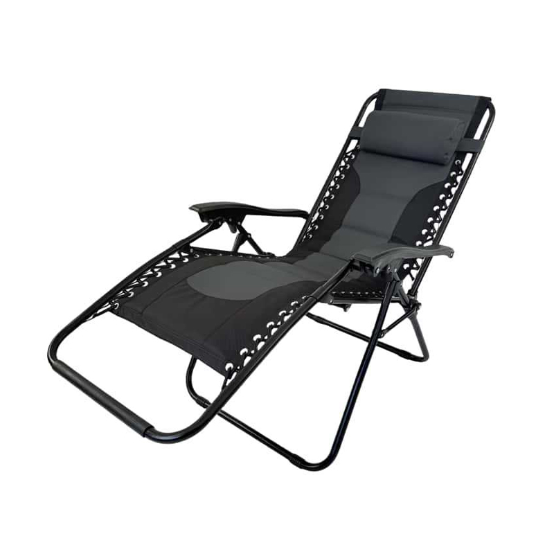 Black And Gray Folding Lounge Chair