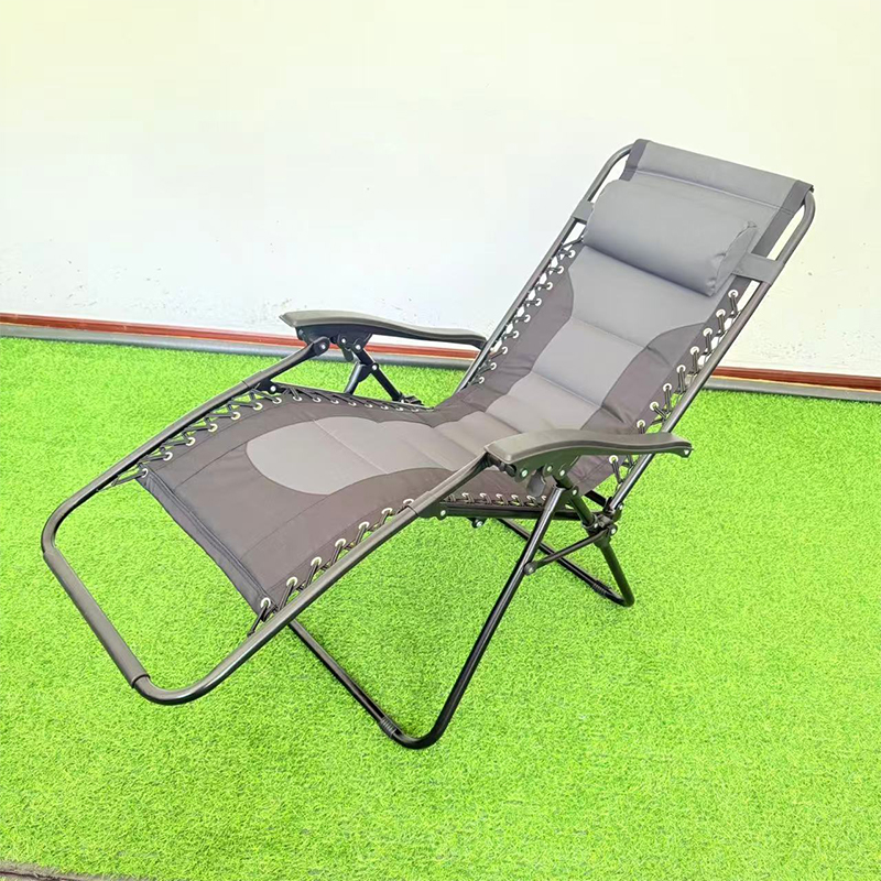 Black And Gray Folding Lounge Chair