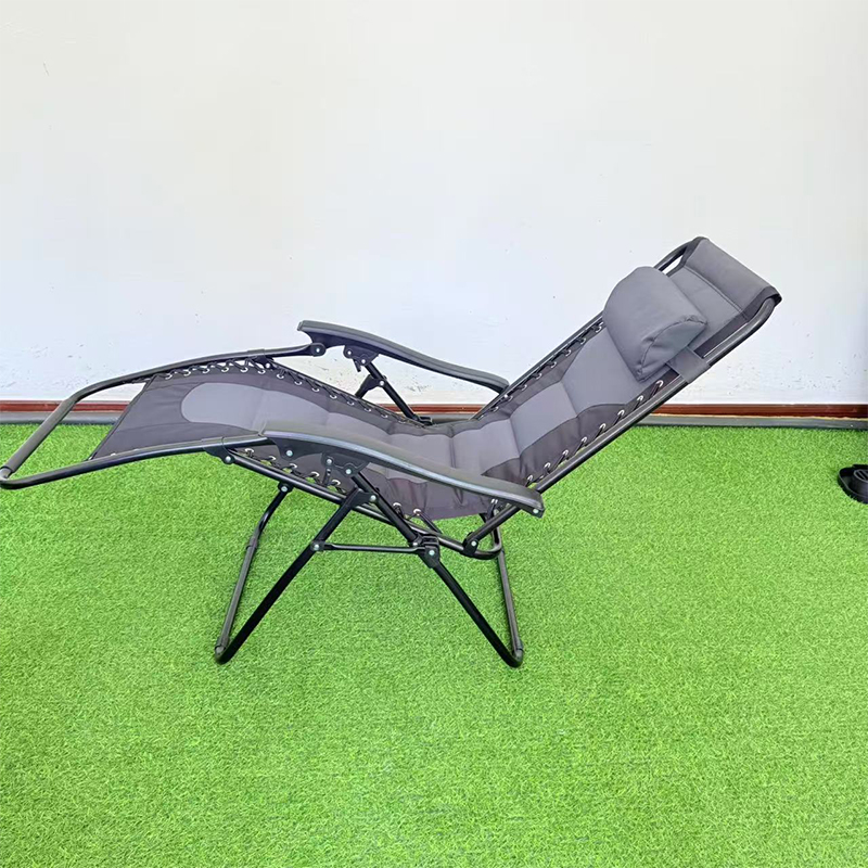 Black And Gray Folding Lounge Chair