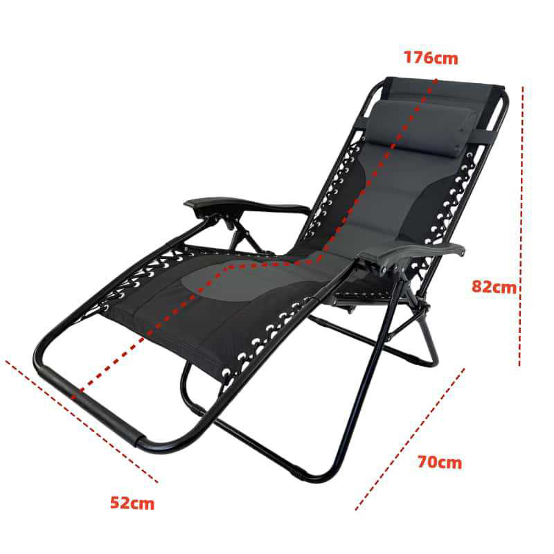 Black And Gray Folding Lounge Chair