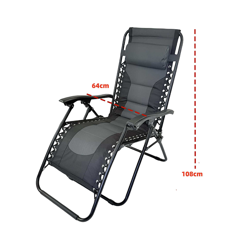 Black And Gray Folding Lounge Chair