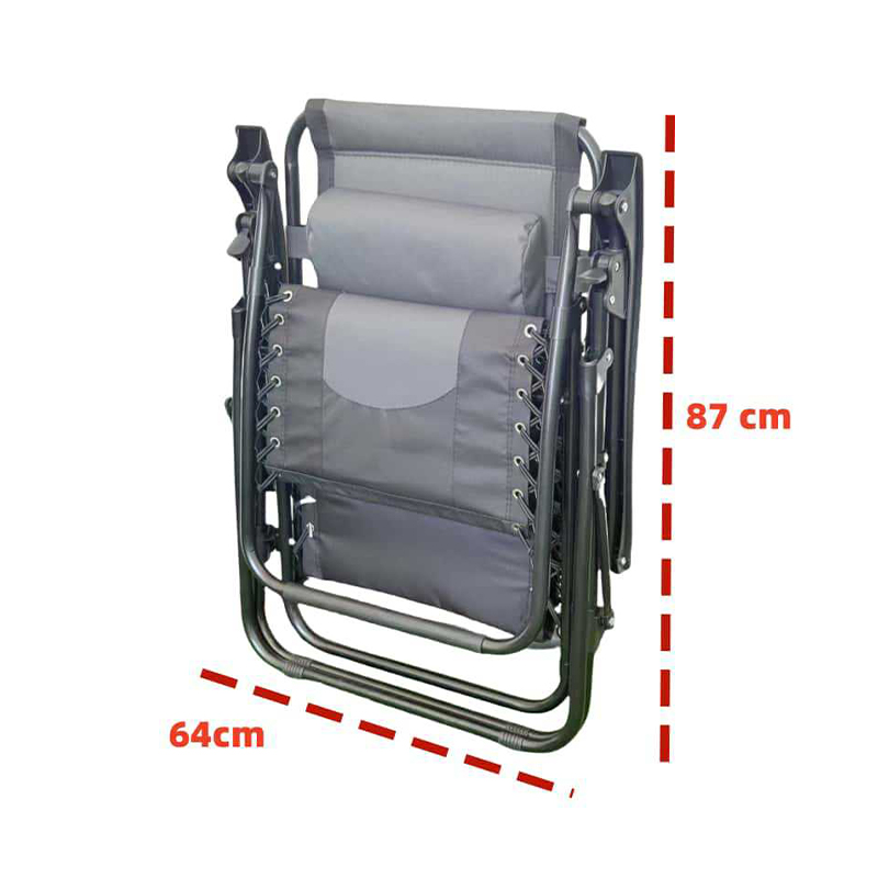 Black And Gray Folding Lounge Chair