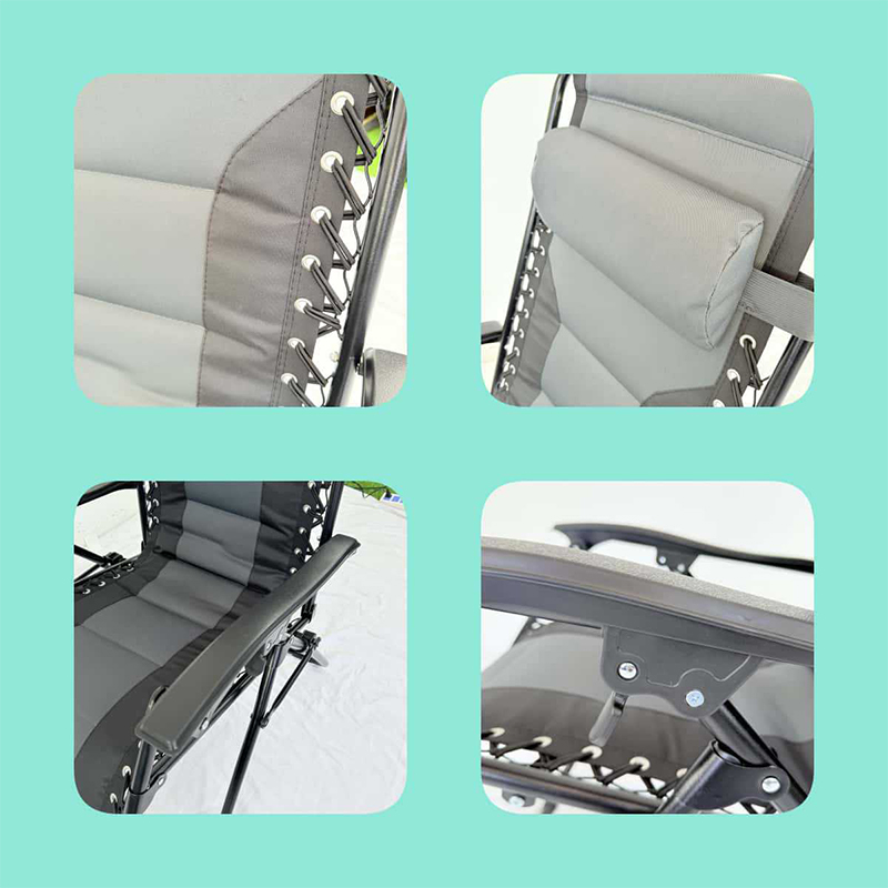 Black And Gray Folding Lounge Chair