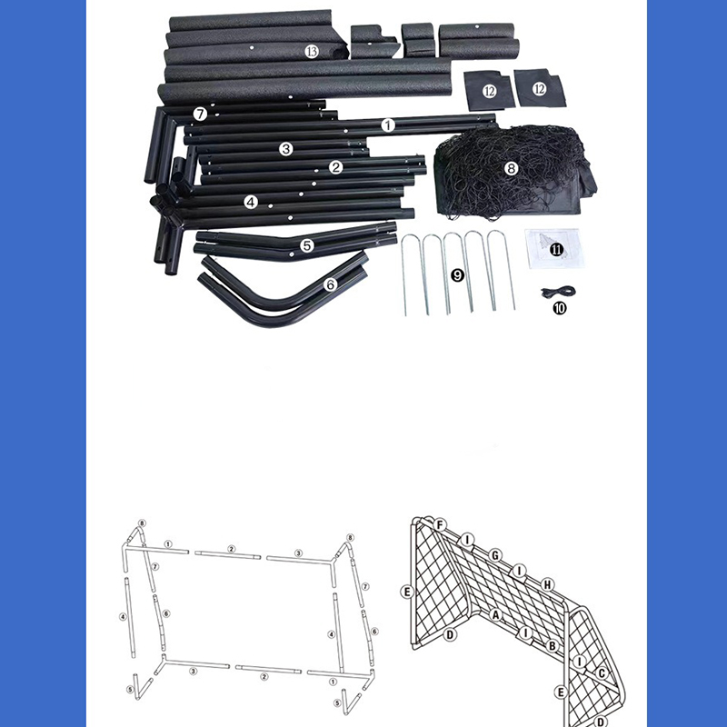 Black Nylon Steel Soccer Net